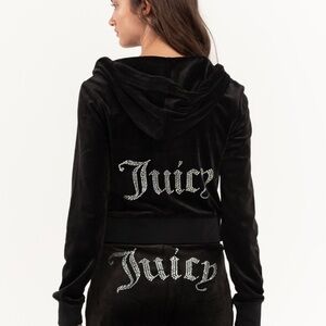 Juicy Couture bling black velour zipup holder